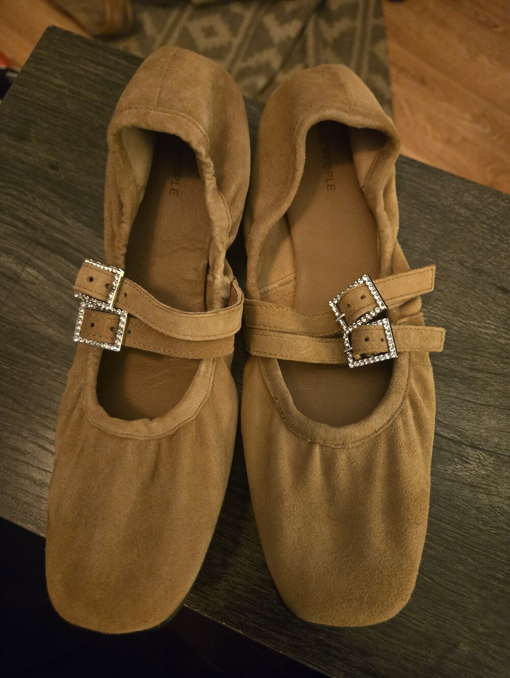 Free People Size 9 Women's Crystal Gemini Square Toe Ballet Flats